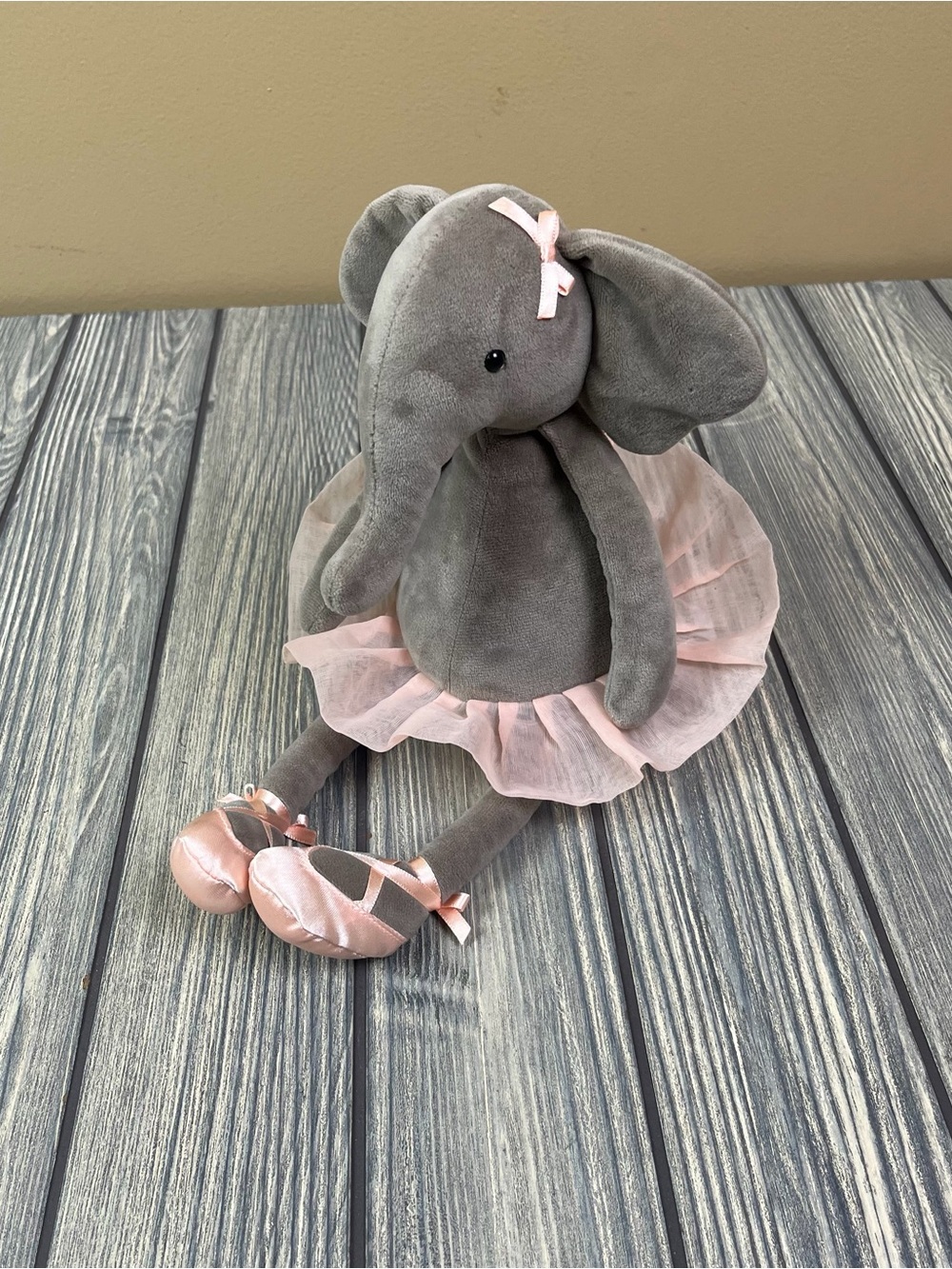 Jellycat Dancing Darcy Elephant Plush Ballerina Gray Pink Tutu Retired ☆RARE☆